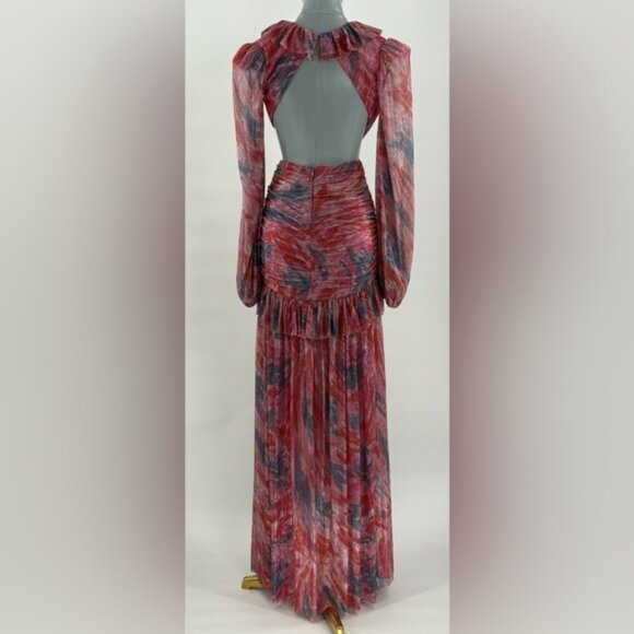 🆕 PATBO 🧿 NWOT Twist Metallic Ruched Gown, Pink - Sz BR 36 US 4 - Picture 7 of 14